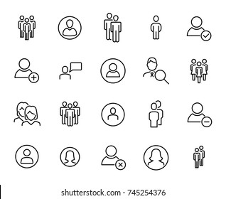 Modern Outline Style People Icons Collection. Premium Quality Symbols And Sign Web Logo Collection. Pack Modern Infographic Logo And Pictogram. Simple User Pictograms On A White Background.