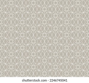 Modern outline style seamless pattern with Jewish six-pointed star intertwined like a spider's web vector illustration