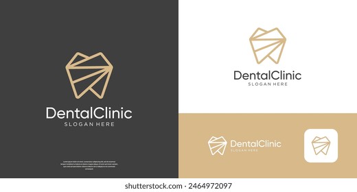 Diseño moderno del logotipo de los dientes del contorno para la clínica dental o el logotipo de la odontología.