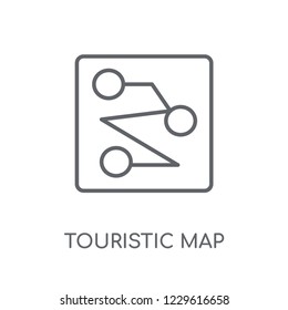 Modern outline Touristic map logo concept on white background from Maps and Locations collection. Suitable for use on web apps, mobile apps and print media.