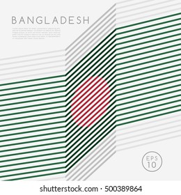 Modern Outlined Flag Poster Template : Vector Illustration
