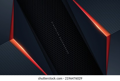 Fondo de capas solapadas modernas con decoración de luz roja