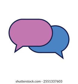 Modern Overlapping Speech Bubbles Graphic Design vector illustration.