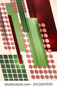 Moderne Überschneidungen dynamischer geometrischer Formen. Cover für Cover, Tapete, Poster, Banner, Website, Flyer. Vektorgrafik