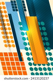 Modern overlaps of dynamic geometric shapes. Cover for cover, wallpaper, poster, banner, website, flyer. Vector illustration