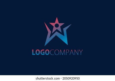 Modern OW logo monogram design with star