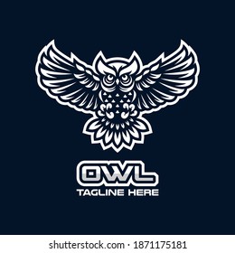 Modern owl bird mascot logo