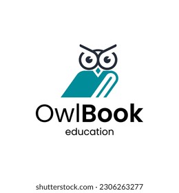 Modern owl and book combination logo. It is suitable for use as educational logos.