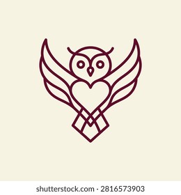 Modern owl icon for education, wisdom, or gift branding.