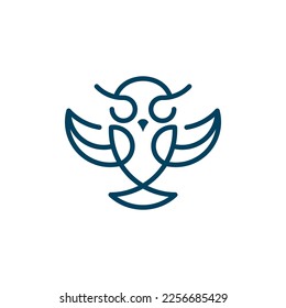 modern owl illustration vector logo
