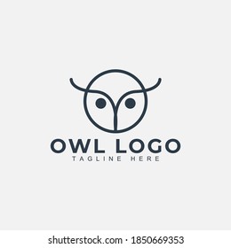 Modern owl logo icon concept vector illustration.