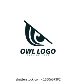 Modern owl logo icon concept vector illustration.
