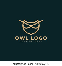 Modern owl logo icon concept vector illustration.