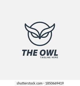 Modern owl logo icon concept vector illustration.