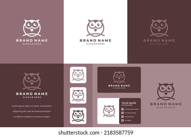 Modern owl logo template collection