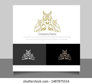 Modern owl logo template vector with simple and flat design. Creative logo template. Eps 10.