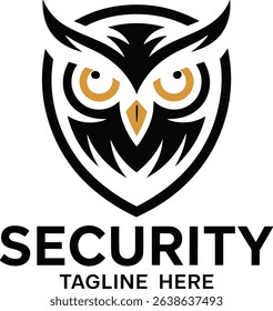 Modern owl security logo with shield shape for protective business branding design