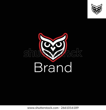 Modern Owl Shield Logo for Tech, Security and Gaming with two different colors. 