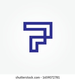 Modern P letter logo. Abstract logo vector template element. Flat vector logo design template element