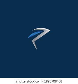 pawar de diseño de logotipo de letra p moderna 