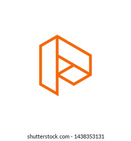 Modern P logo design with line concept