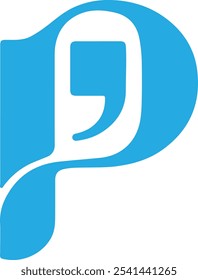 Design moderno do logotipo P em um fundo branco