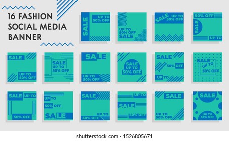 Modern Pack Social Media Poster and Banner Background Vector. Editable Text and Color.