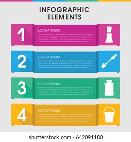 Modern paint infographic template. infographic design with paint icons includes canister, mascara. can be used for presentation, diagram, annual report, web design.
