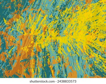 Modern paint spots background. Rough texture colored vintage wallpaper. Retro art pattern. Dirty paint splatter. Graffiti paint blots. Sketch grainy canvas. Rectangle banner backdrop.