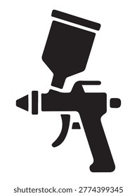 modern paint spray gun solid icon representing professional painting equipment suitable for industrial coating and construction applications
