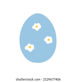 Modern painted easter egg with floral pattern. Good for greeting cards, banners, invitations, flyers.