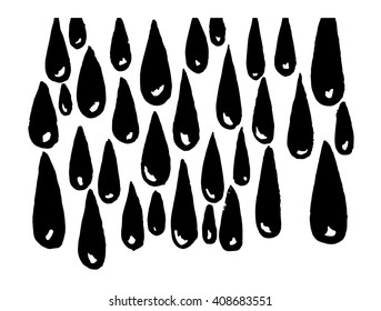 Modern paintings brush drops. Vector texture of drops.
