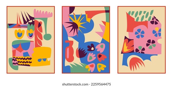 Modern paintings for the interior. Drawing style. Colorful illustrations of still lifes with flowers for covers, paintings. Interior painting. Flat design. Hand drawn fashion vector illustration.