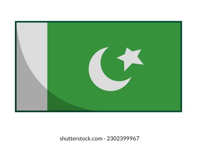 Modern Pakistani flag. Islamic State. Pakistan. Vector.