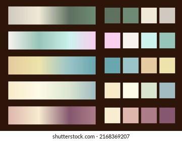 Modern pallete of flat design. An example of a color palette. Forecast of the future color trend. Pastel color. Vector graphics. Eps 10. Isolated on chocolatte background.