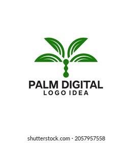 modern palm digital logo design for your company