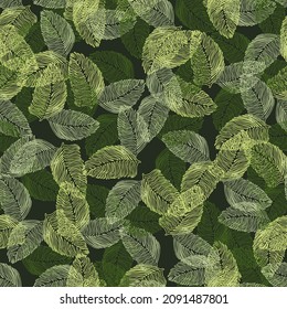 Modern palm leaf seamless pattern with hand drawn tropical print. Modern nature background. Vector illustration for seasonal textile prints, fabric, banners, backdrops and wallpapers.