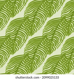 Modern palm leaf seamless pattern with hand drawn foliage print. Abstract art nature background. Vector illustration for seasonal textile prints, fabric, banners, backdrops and wallpapers.