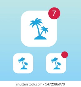 Modern Palm Tree Icon With Notification