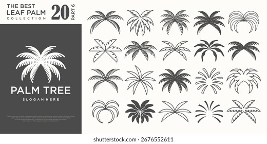 Diseño moderno del logotipo de la palmera. Ilustración del conjunto de iconos de Vector