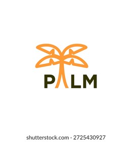 Logotipo moderno Palm Tree com texto integrado