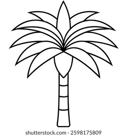 Modern Palm Tree Outline – Geometric Style Drawing