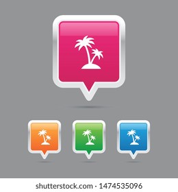 Modern Palm Tree Pin Marker Icons
