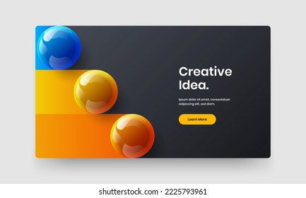 Modern pamphlet design vector layout. Isolated realistic balls horizontal cover illustration.