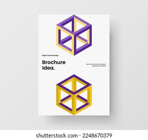 Modern pamphlet design vector layout. Isolated mosaic pattern book cover template.