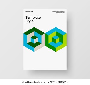 Modern pamphlet vector design illustration. Isolated mosaic tiles company cover concept.