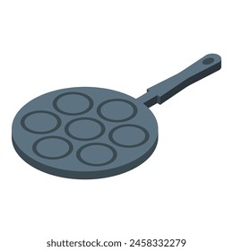 Vector isométrico moderno del icono del pan. De acero. Herramienta culinaria profunda