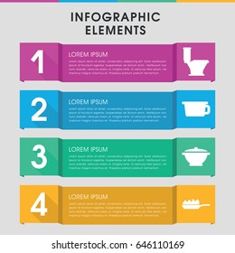 Modern pan infographic template. infographic design with pan icons includes toilet. can be used for presentation, diagram, annual report, web design.