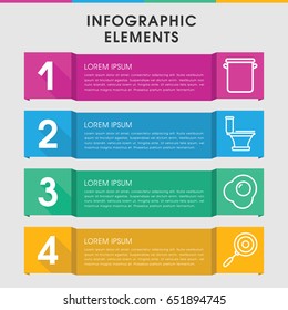 Modern pan infographic template. infographic design with pan icons includes toilet, pan. can be used for presentation, diagram, annual report, web design.