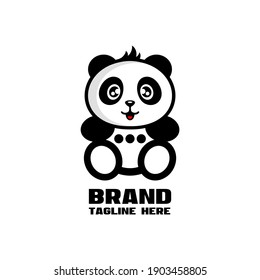 Modern Panda chat logo. Vector illustration.